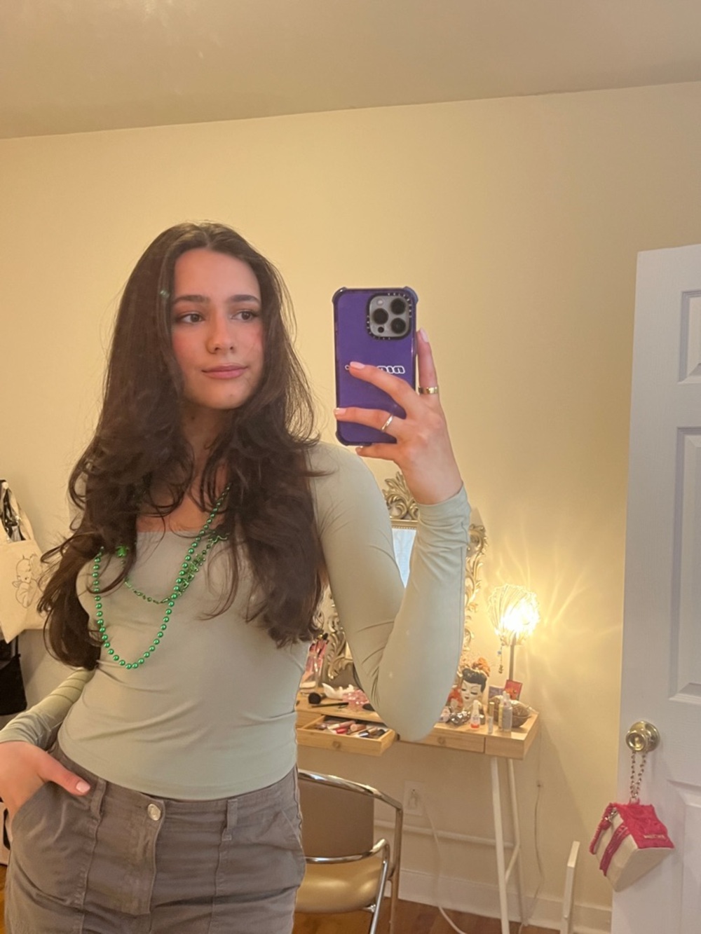 Princess Polly Sage Green 2 piece Tube Top & matching sleeves - Picture 3 of 3